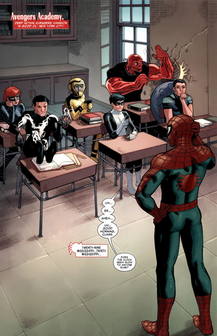 spider-man teaches at the avengers academy