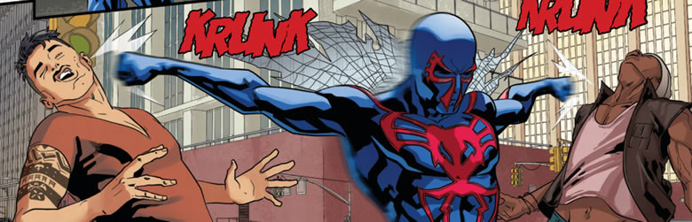 spider-man 2099 taking out some muggers