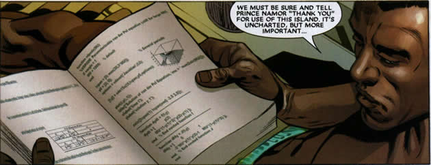t'challa reading  a science textbook