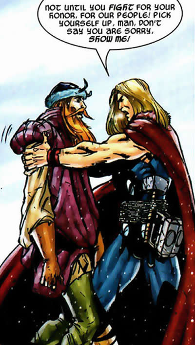 thor finds volstagg the thin