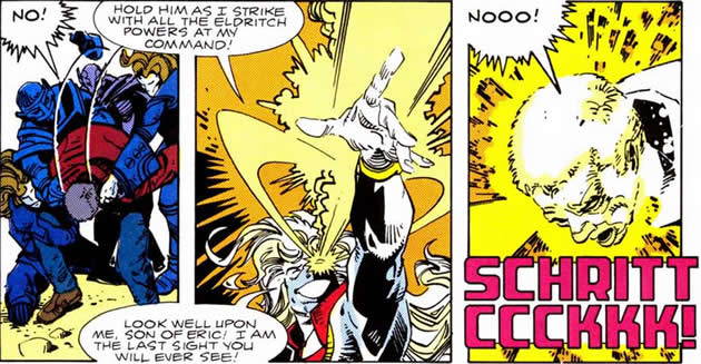 malekith casts a spell to blind roger willis