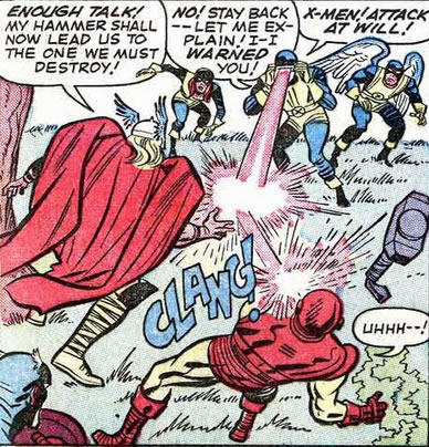 x-men : cyclops blasts mjolnir