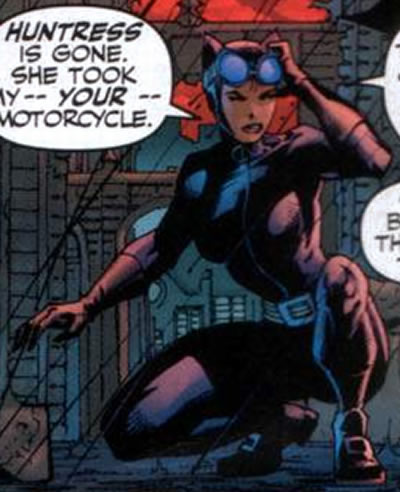 catwoman on her haunches