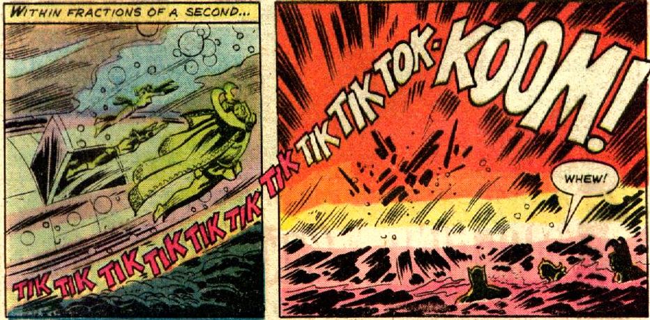 the defenders escape from an underwater explosion