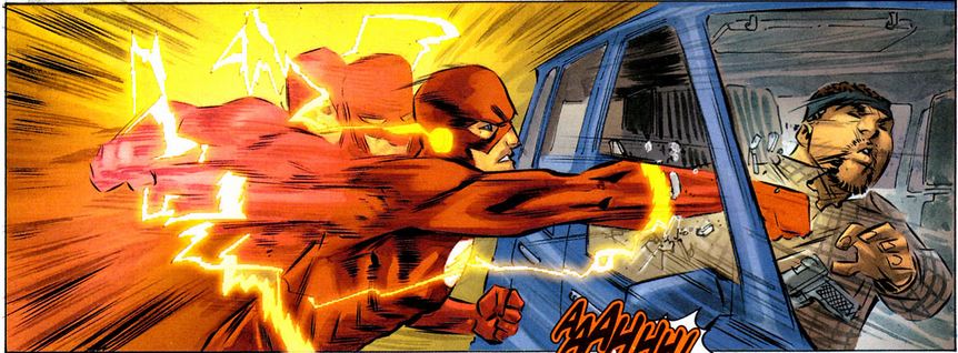 flash throws a punch